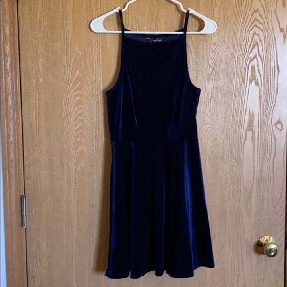 Blue Velvet Dress